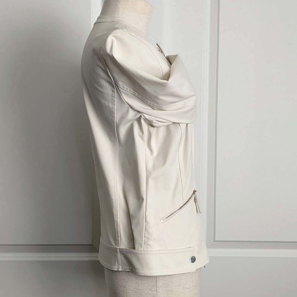 Lafayette 148 NY Jacket Mandarin Collar Zip Front Zip Cuffs Pockets Raffia 8 NWT - Picture 8 of 16